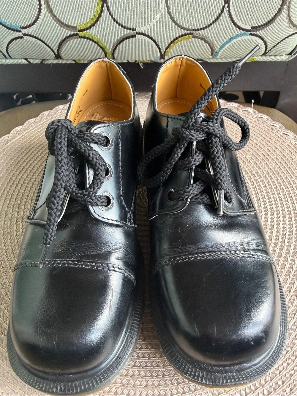 Dr. Martens Kids Black Leather Lace-Up Dress Shoes Size 3